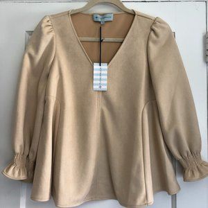 Tuckernuck Bone Suede Easton Blouse NWT